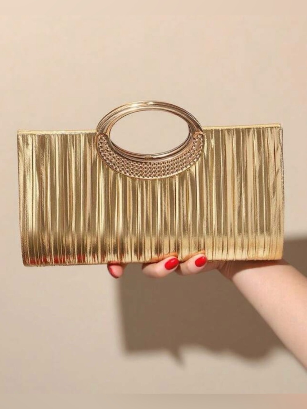 Gold Metallic Evening Clutch Handbag